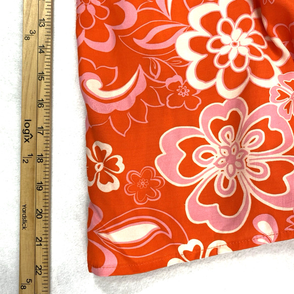 Olivaceous Shorts Outfit‎ Women Medium Orange Pink Cream  Tropical Beachcore - Picture 15 of 16